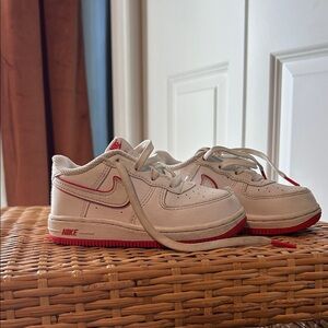 Nike Kids White and Red Sneakers